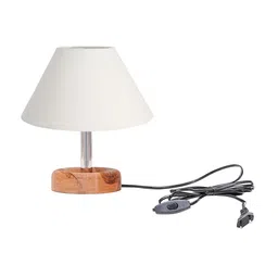 Pinecraft INTERNATIONAL Off white & Brown Edra Table Lamp with Shade image 2