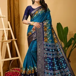 KALINI Ethnic Motifs Printed Zari Saree-58