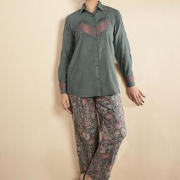 Kaftanize Printed Linen Shirt With Trouser Co -Ords-picture-51