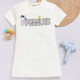 Happy Faces Kids Girls Printed Pure Cotton Longline T-Shirt-33