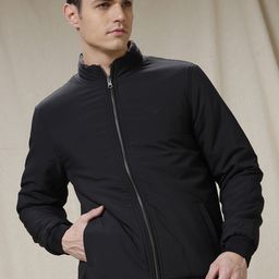 WROGN Men Geometric Bomber with Patchwork Jacket image 1