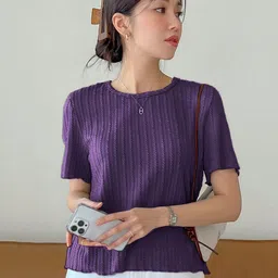 CORSICA Women Short sleeves Self Design Top-image-54