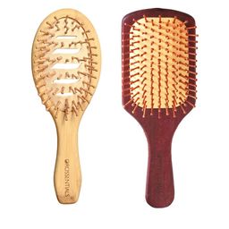 OROSSENTIALS Set Of 2 Wooden Hair Brush-5