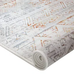 Sapana Carpet-Mats Grey & White Geometric No Shredding Carpet image 4