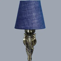 Devansh Blue Textured Wall Lamp With Conical Shade image 3
