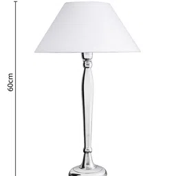 Homesake Silver-Toned Solid Bedside Standard Table Lamp with Shade image 2