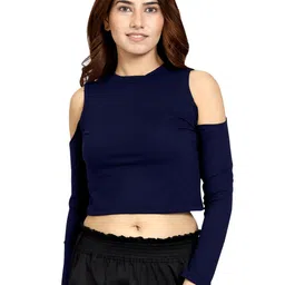 ROARERS Cold-Shoulder Cotton Crop Top-image-44
