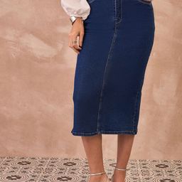 all about you Pure Cotton Back Slit Midi Skirt-image-12
