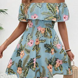 StyleCast Floral Printed Off-Shoulder A-Line Mini Dress-picture-27