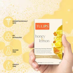 TULIPS Set Of 6 Honey & Lemon Nourishing Refreshing Bathing Bar Soap-125 g Each image 4