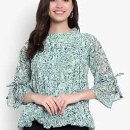 HERE&NOW Print Bell Sleeve Georgette Top-picture-36