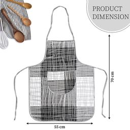 Kuber Industries 2-Pcs Black & White Printed Waterproof Apron With Center Pocket image 2