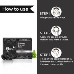 KISRA Set Of 4 Activated Charcoal Anti Pollution & Cooling Freshness Soaps - 75 g Each image 3