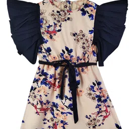 SILK SPARROW Floral Print Crepe Fit & Flare Dress-picture-30