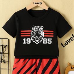 AD LOVELY Boys Printed T-shirt with Shorts-image-56