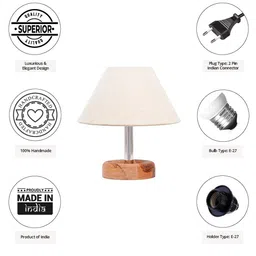 Pinecraft INTERNATIONAL Off White Edra Table Lamp With Frustum Shade image 4