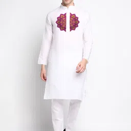 PulseIQ Men Ethnic Motifs Printed Regular Kurta with Pyjamas-image-46