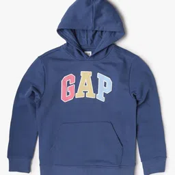 GAP Boys Logo Printed Relaxed-Fit Kangaroo Pocket Hooded Sweatshirt-image-68