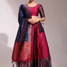 Payu Semi-Stitched Lehenga & Unstitched Blouse With Dupatta-picture-14