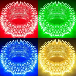 22 LEDs 10 m Red, Green, Blue, Yellow Steady Bulb Rice Lights-16