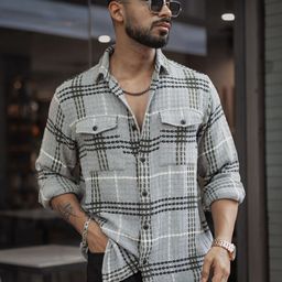 Powerlook Men Tartan Checks Opaque Checked Casual Shirt-image-70