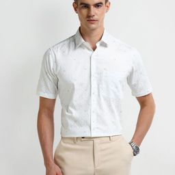 Arrow Men Modern Spread Collar Abstract Printed Cotton Slim Fit Formal Shirt-image-29