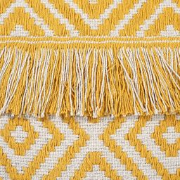 Ode & Cleo Mustard & White Abstract Square Cushion Covers image 3