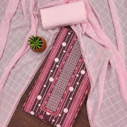 Rangtulika Ethnics Geometric Embroidered Cotton Unstitched Dress Material-picture-8