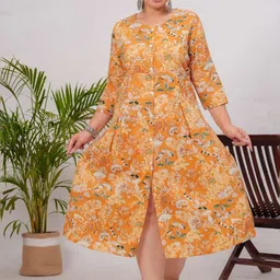 HEARTLOOM Women Floral Printed Shirt Ethnic Dresses-picture-18