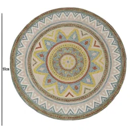 BELLA TRUE Yellow & Blue Cotton printed Floor Mats & Dhurries-51