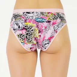 GOTO Pack Of 3 Printed Mid Rise Hipster -Briefs nylon lycraPrint outer elastic Olive Blu P image 5