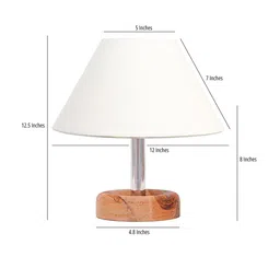 Pinecraft INTERNATIONAL Off white & Brown Edra Table Lamp with Shade image 5