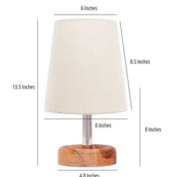 Pinecraft INTERNATIONAL Off White & Brown Edra Table Lamp with Shade image 5