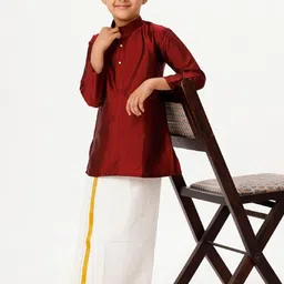 Ramraj Kids Kurta with Gold Zari Dhoti-image-18