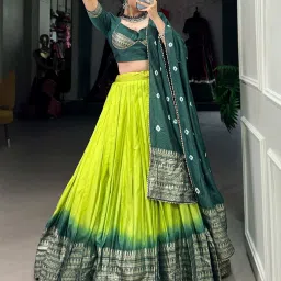 Floral Print Semi Stitched Lehenga Choli-image-96