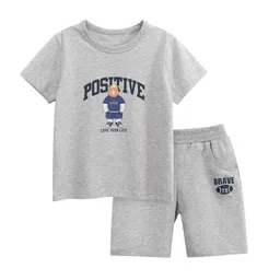 StyleCast x Revolte Boys Printed Pure Cotton T-shirt With Shorts-47