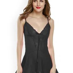 Xs and Os Self Design Net Baby Doll Comes with Briefs-image-7