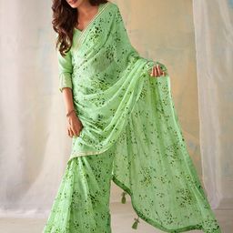 Anouk Rustic Floral Poly Georgette Saree-0