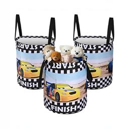 YK Yellow & Blue 3 Pieces Disney Cars Printed Foldable Organisers 45L-image-15