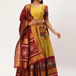 Payu Semi-Stitched Lehenga & Unstitched Blouse With Dupatta image 2