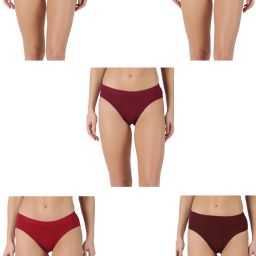 Pack of 5 Dollar Lehar Super Combed Cotton Women's Plain Solid Panty Women Hipster Multicolor Panty-image-71