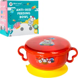 250ml Space Print Air Tight Feeding Bowl with Handles and Suction Cup for Babies - Stainless Steel-18