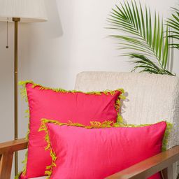India Circus by Krsnaa Mehta Pink Square Cushion Covers-image-59