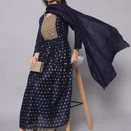 VredeVogel Women Spandex Chanderi Modal Butti Kurta & Trouser & Dupatta-image-85