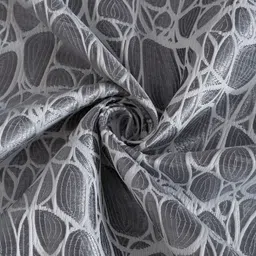 HOSTA HOMES Grey & White Set of 2 Geometric Window Curtain image 3