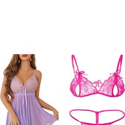 GuSo Shopee Women Purple Nylon Baby Dolls-picture-16