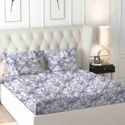 Star Weaves Purple 300 TC King Bedsheet with 2 Pillow Covers 1.8 x 1.8 Mts-94