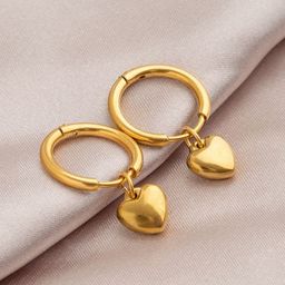 MYKI Gold-Plated Heart Shaped Hoop Earrings-image-19