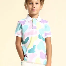 U.S. Polo Assn. Kids Boys Abstract Printed Polo Collar Applique T-shirt-image-36