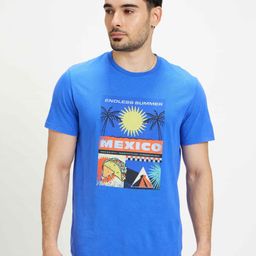 Celio Men Graphic Printed Round Neck Cotton Relaxed Fit T-shirt-image-32